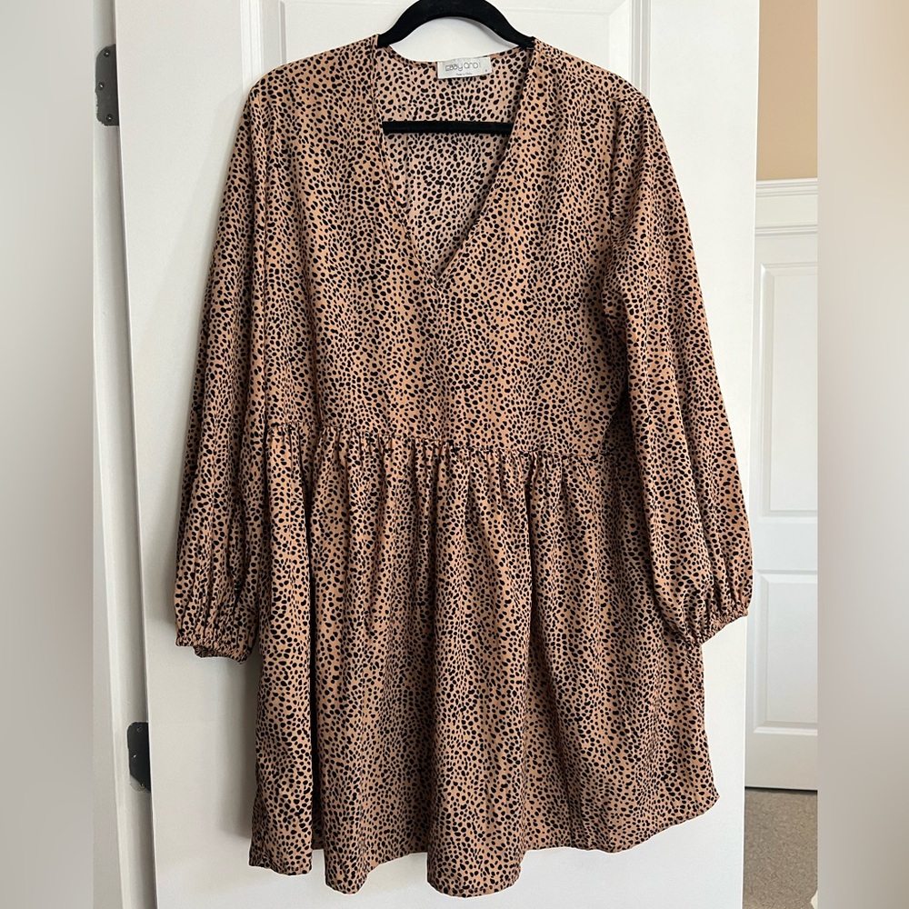 Oversized brown spotted dress from Petal and Pup
